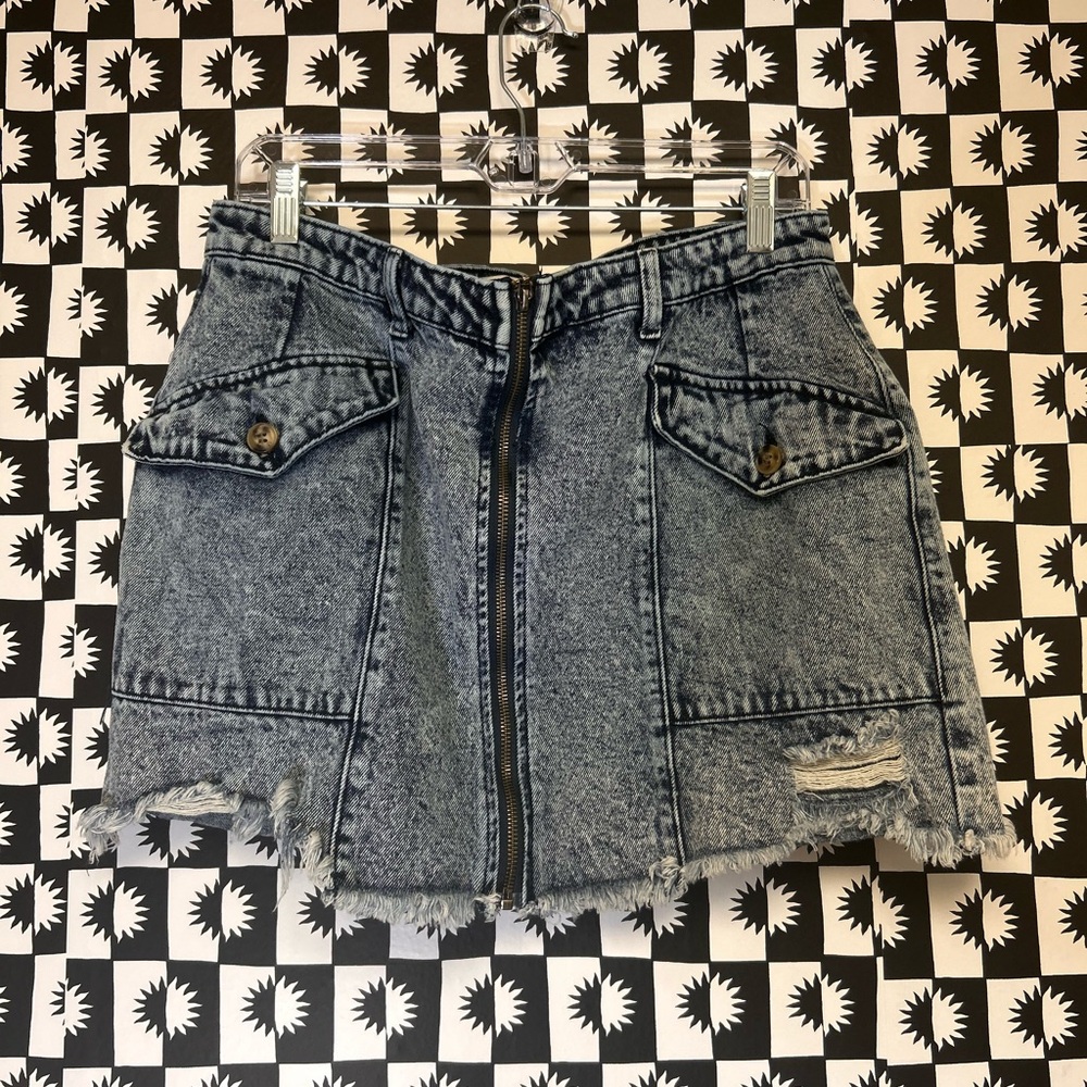 TCL Blue Denim Zipper Skirt